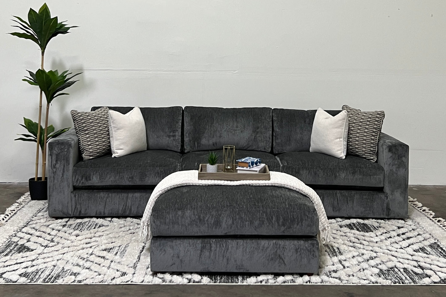 4-Piece Modular Modern Dark Gray 132" Sectional